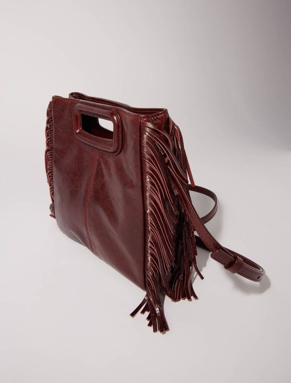 Maje Sac M En Cuir Craquelé Bordeaux