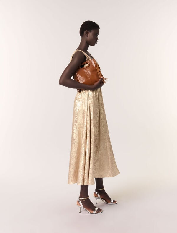 Maje Sac M En Cuir Craquelé Marron