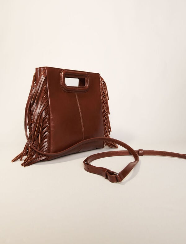 Maje Sac M En Cuir Craquelé Marron