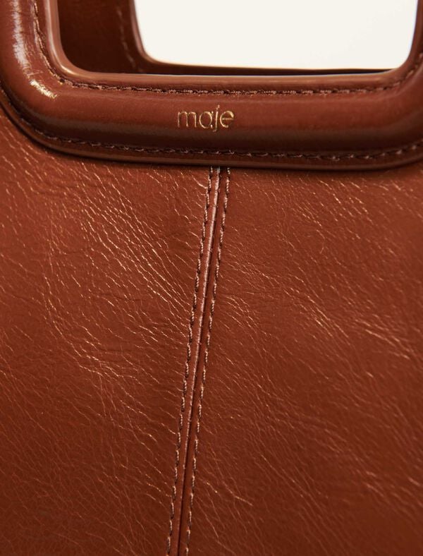 Maje Sac M En Cuir Craquelé Marron
