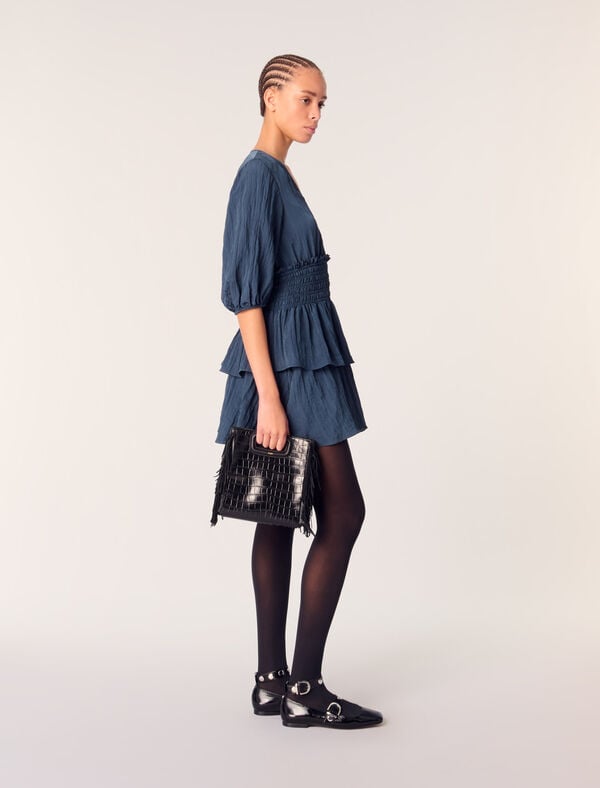 Maje Sac M En Cuir Effet Croco Noir