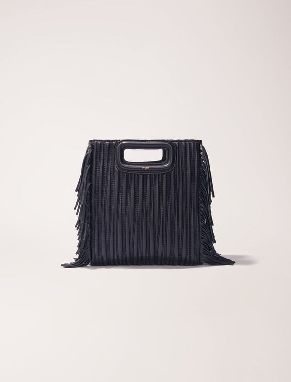maje Sac M en cuir matelassé Noir
