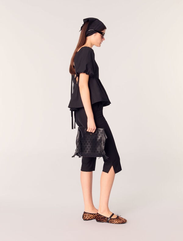 Maje Sac M En Cuir Perforé Noir