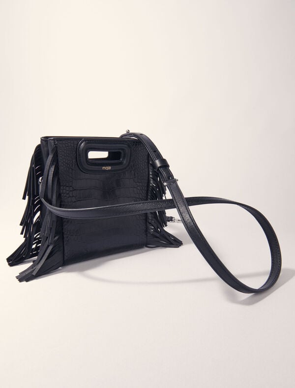 Maje Sac M Mini En Cuir Effet Croco Noir