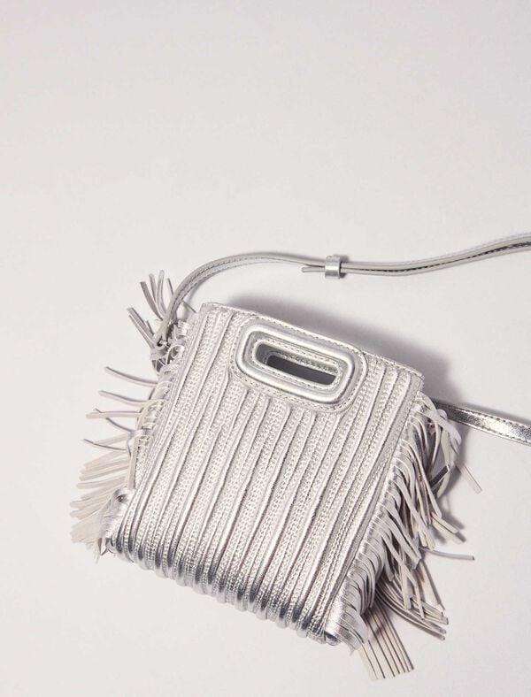 Maje Sac M Mini En Cuir Matelassé Métal Argent