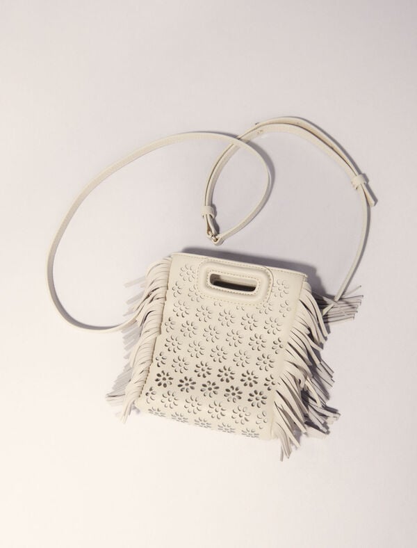 Maje Sac M Mini En Cuir Perforé Ecru