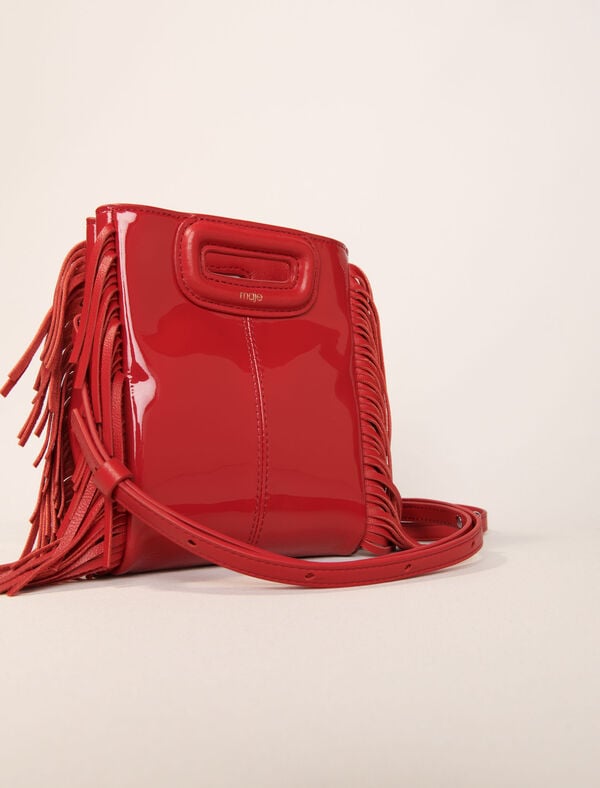 Maje Sac M Mini En Cuir Verni Rouge