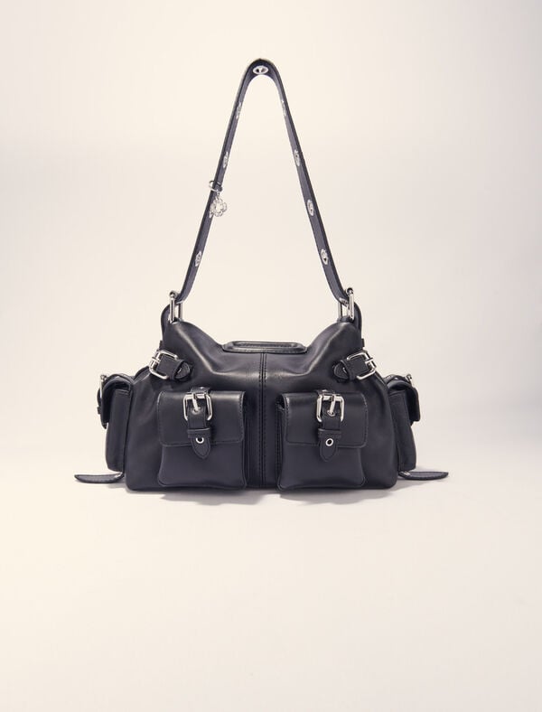 Maje Sac Miss M Cargo En Cuir Noir