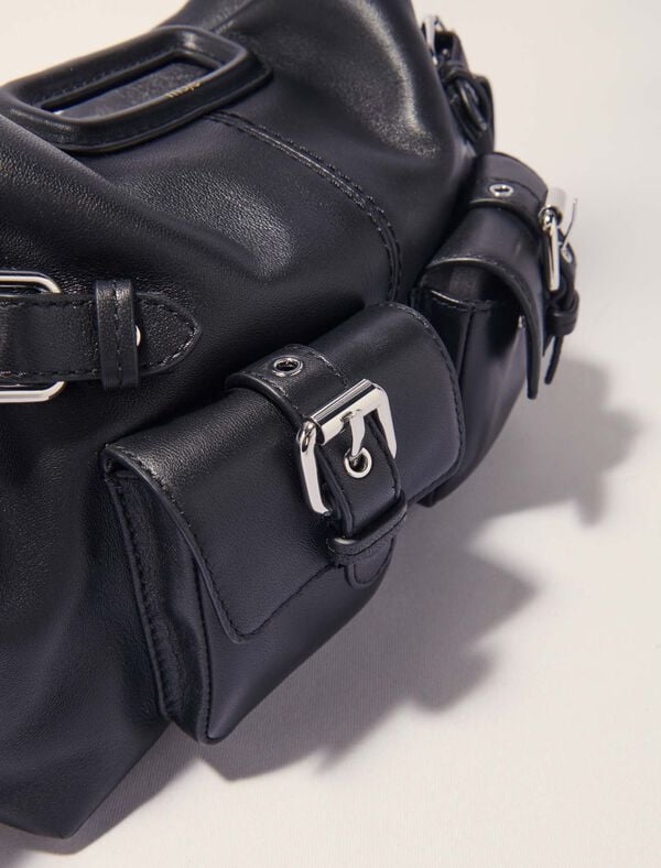 Maje Sac Miss M Cargo En Cuir Noir