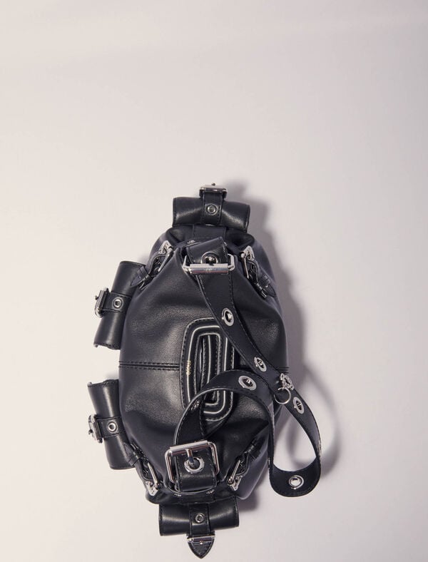 Maje Sac Miss M Cargo En Cuir Noir