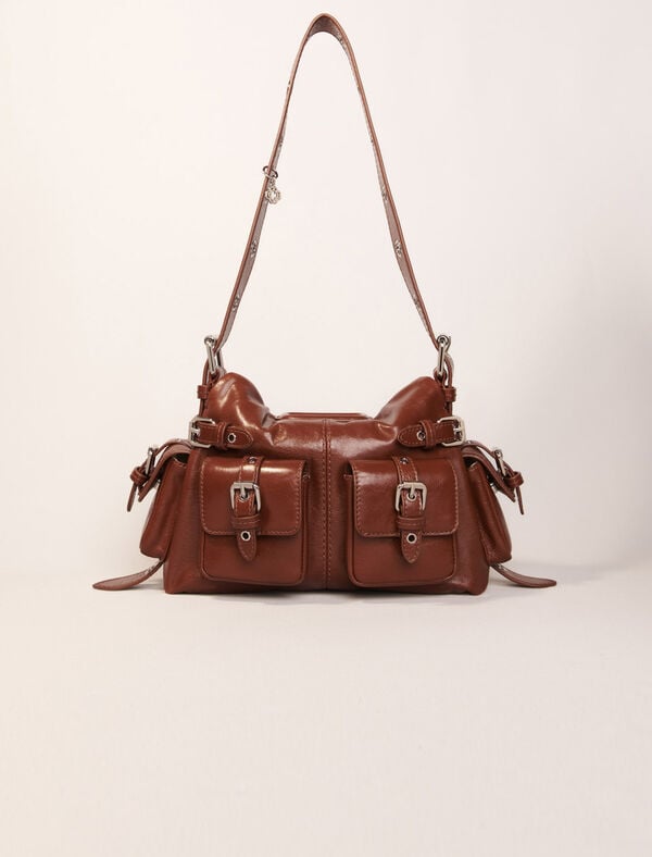 Maje Sac Miss M Mini Cargo En Cuir Use Rouge