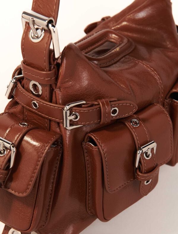 Maje Sac Miss M Mini Cargo En Cuir Use Rouge