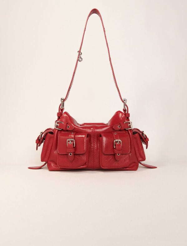 Maje Sac Miss M Mini Cargo En Cuir Use Rouge