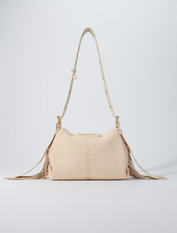 Maje Sac Miss M Mini Effet Raphia Beige