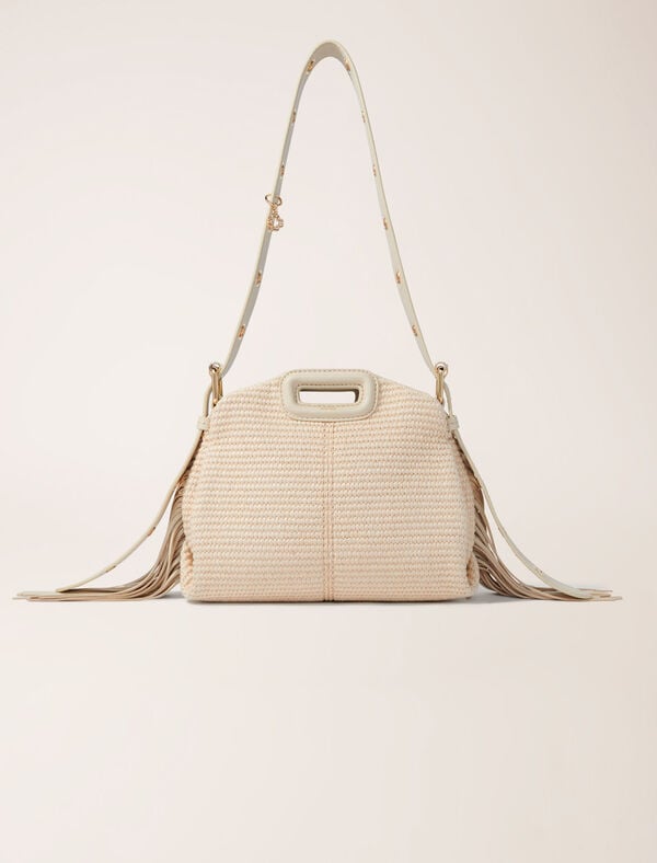 maje Sac Miss M Mini effet raphia Beige
