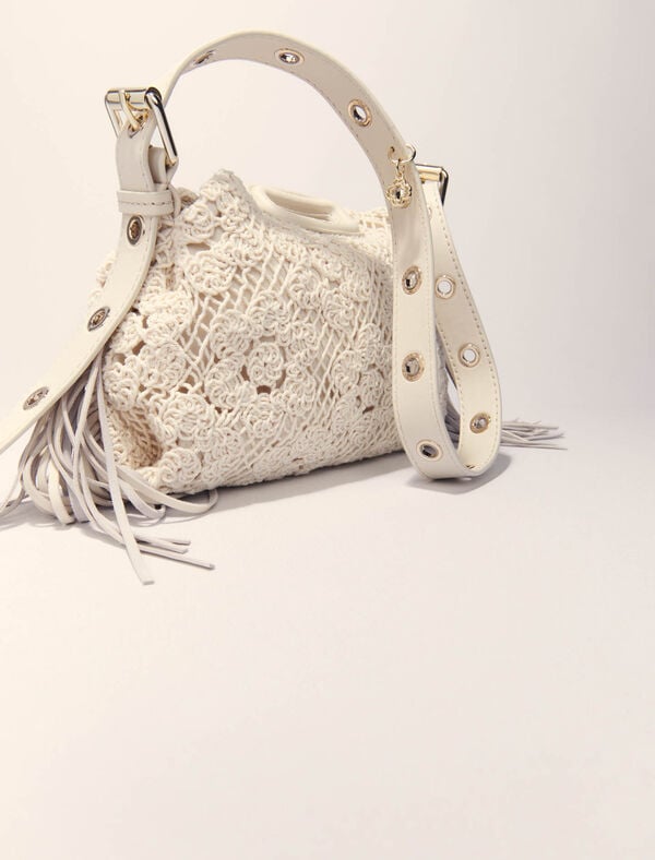 Maje Sac Miss M Mini En Crochet Ecru