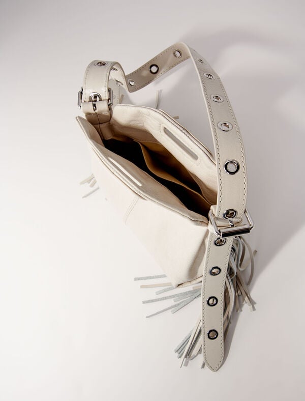 Maje Sac Miss M Mini En Cuir Craquelé Blanc