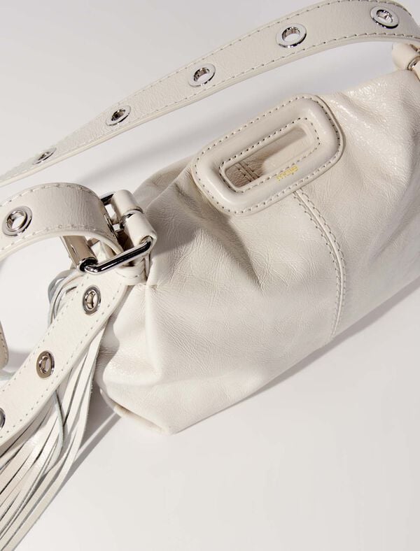 Maje Sac Miss M Mini En Cuir Craquelé Blanc