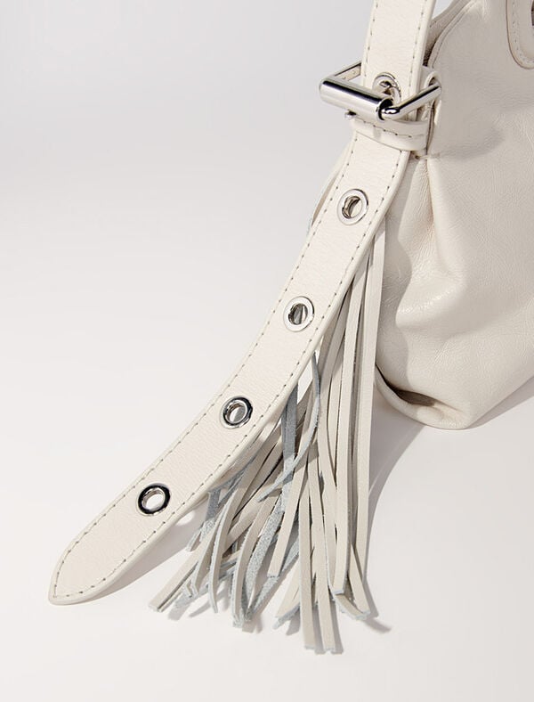 Maje Sac Miss M Mini En Cuir Craquelé Blanc