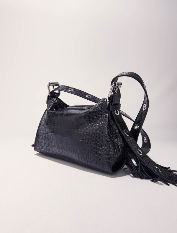 maje Sac Miss M Mini En Cuir Embossé Noir