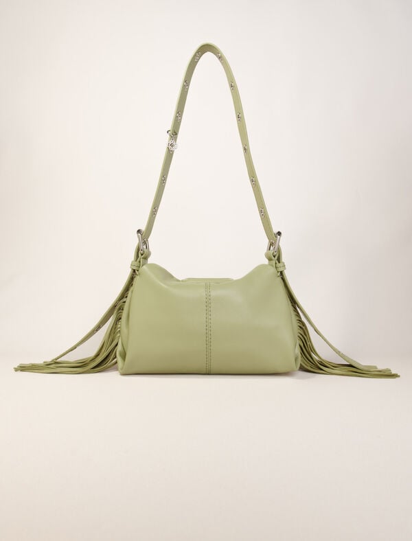 Maje Sac Miss M Mini En Cuir Lisse Vert Amande