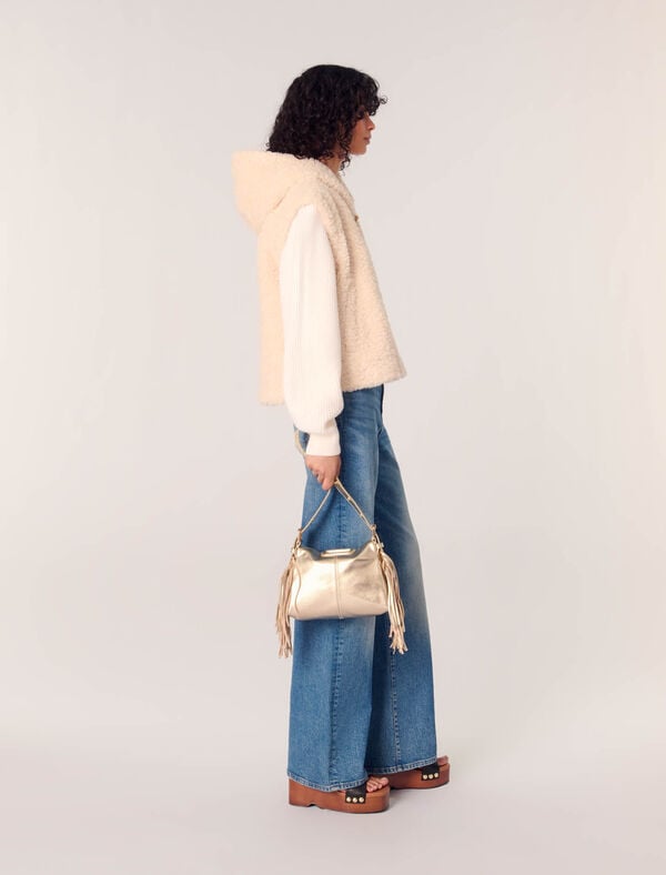 Maje Sac Miss M Mini En Cuir Métal Or