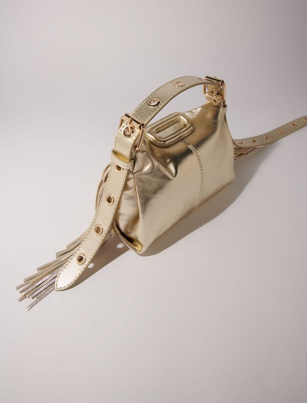 Maje Sac Miss M Mini En Cuir Métal Or