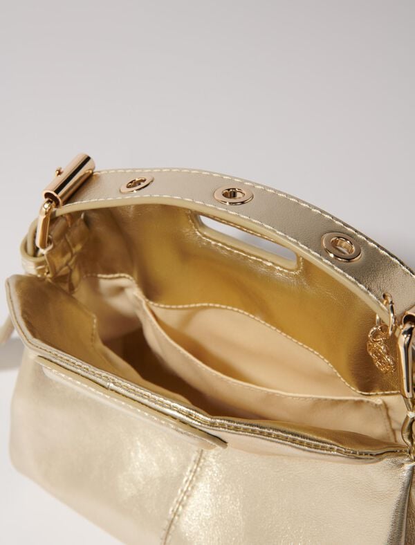 Maje Sac Miss M Mini En Cuir Métal Or