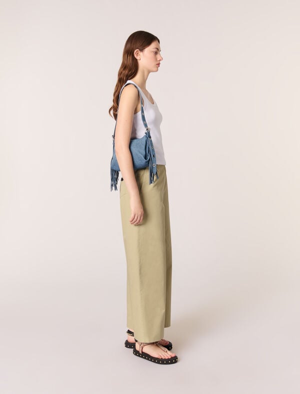 Maje Sac Miss M Mini En Denim Bleu Jean