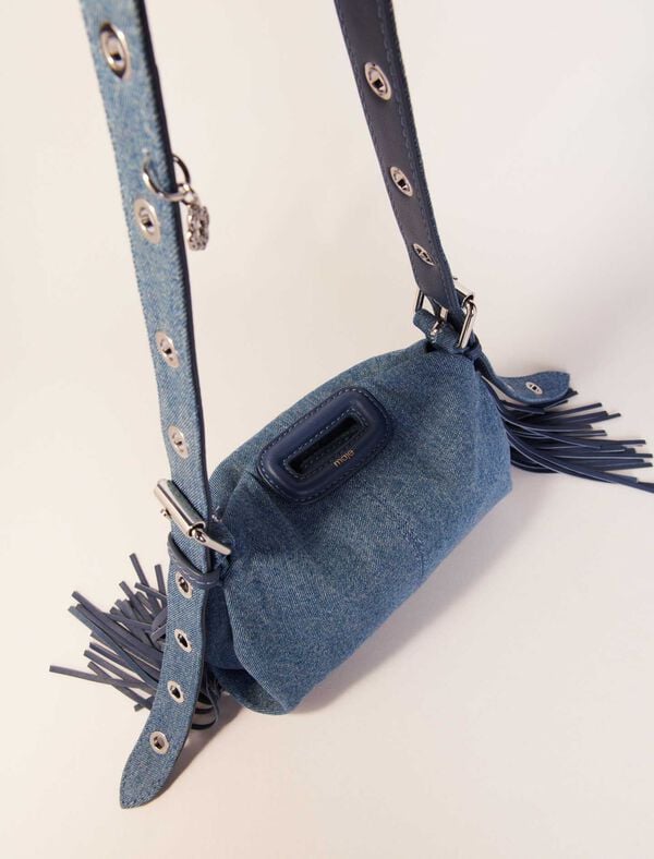 Maje Sac Miss M Mini En Denim Bleu Jean