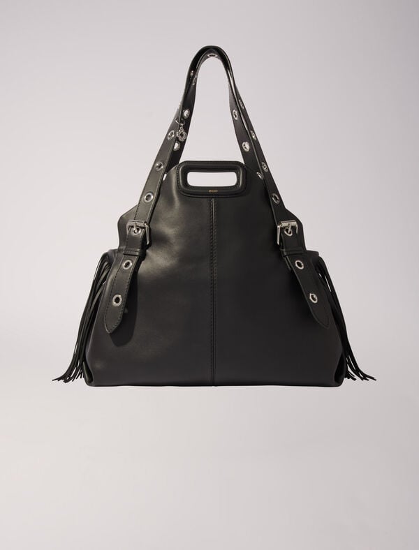 Maje Sac Miss M XL En Cuir Lisse Burgundy