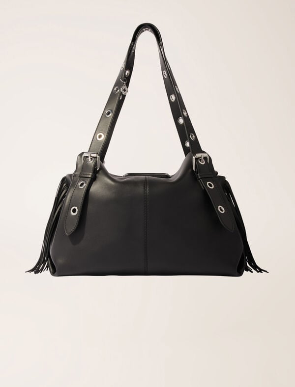 maje Sac Miss M XL en cuir lisse Burgundy