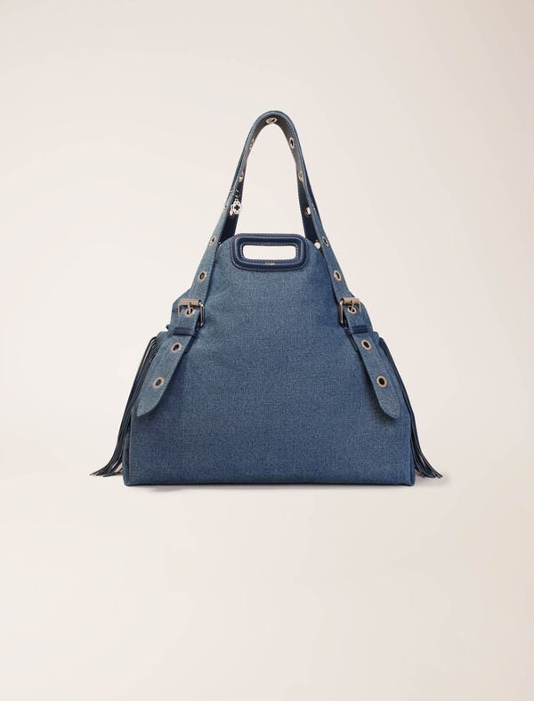 Maje Sac Miss M XL En Denim Bleu Jean