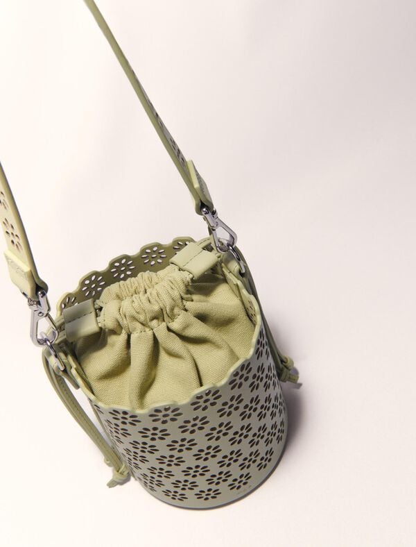 Maje Sac Seau En Cuir Perforé Ecru