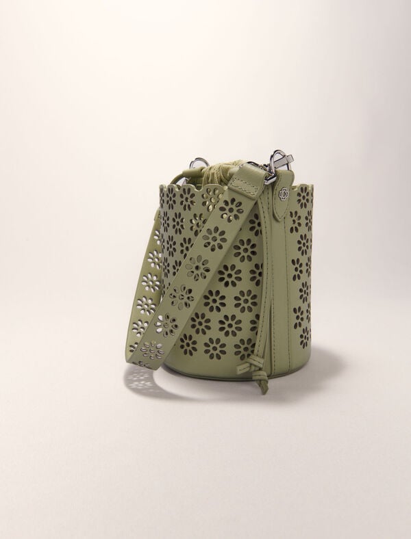 Maje Sac Seau En Cuir Perforé Ecru