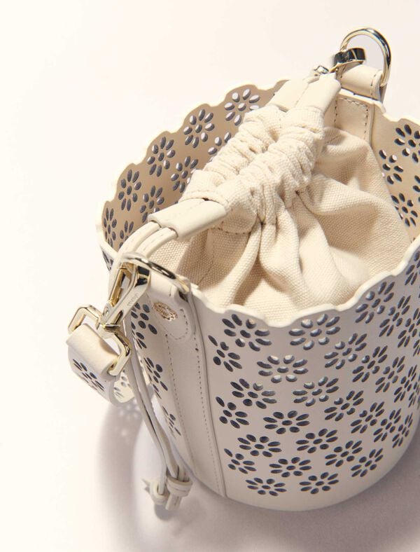 Maje Sac Seau En Cuir Perforé Ecru