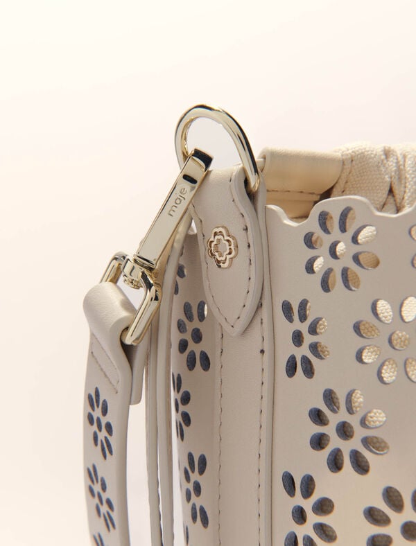 Maje Sac Seau En Cuir Perforé Ecru
