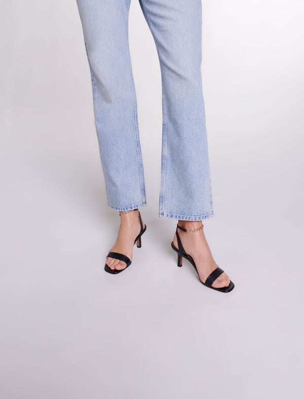 Maje Sandales En Cuir à Talons Noir