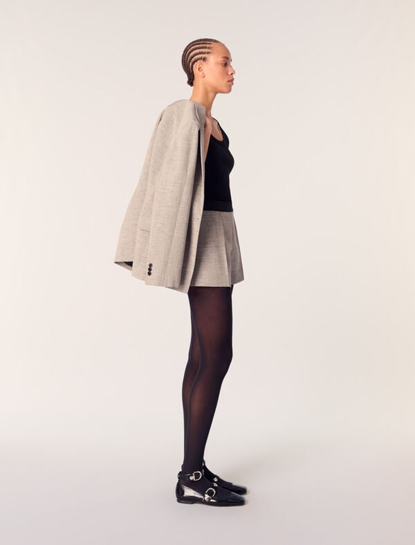 Maje Short De Tailleur à Pinces Gris