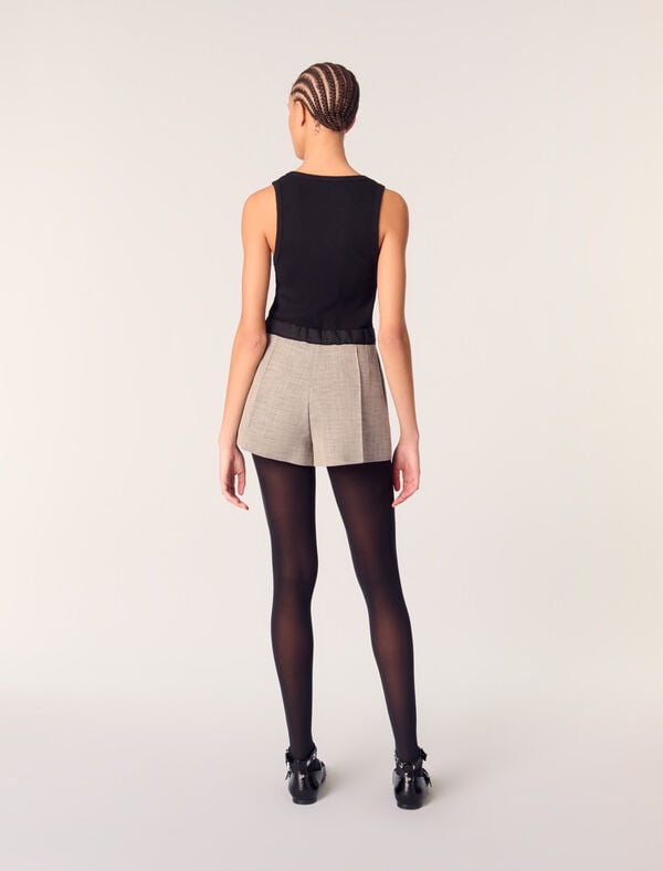 Maje Short De Tailleur à Pinces Gris