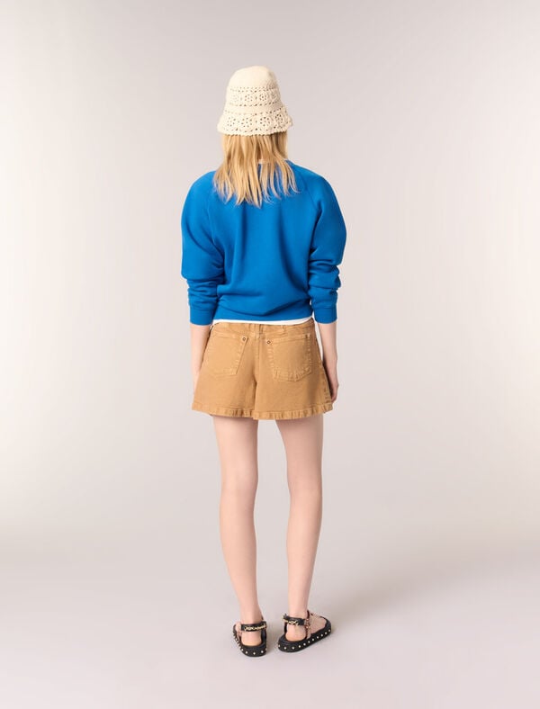 Maje Short En Denim Beige