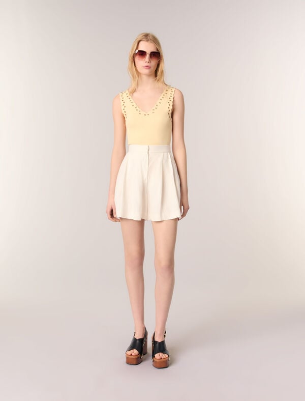 maje Short fluide Ecru