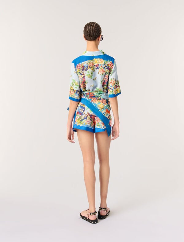 Maje Short Imprimé Imprime Floral Multicouleur