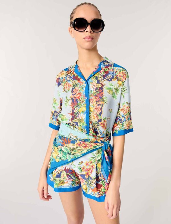 Maje Short Imprimé Imprime Floral Multicouleur