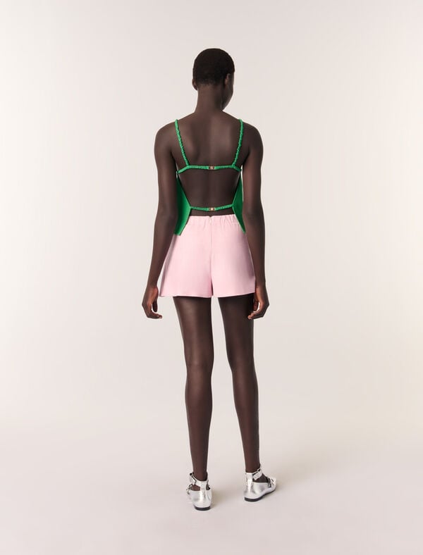 Maje Short Tailleur Trompe L'œil Rose