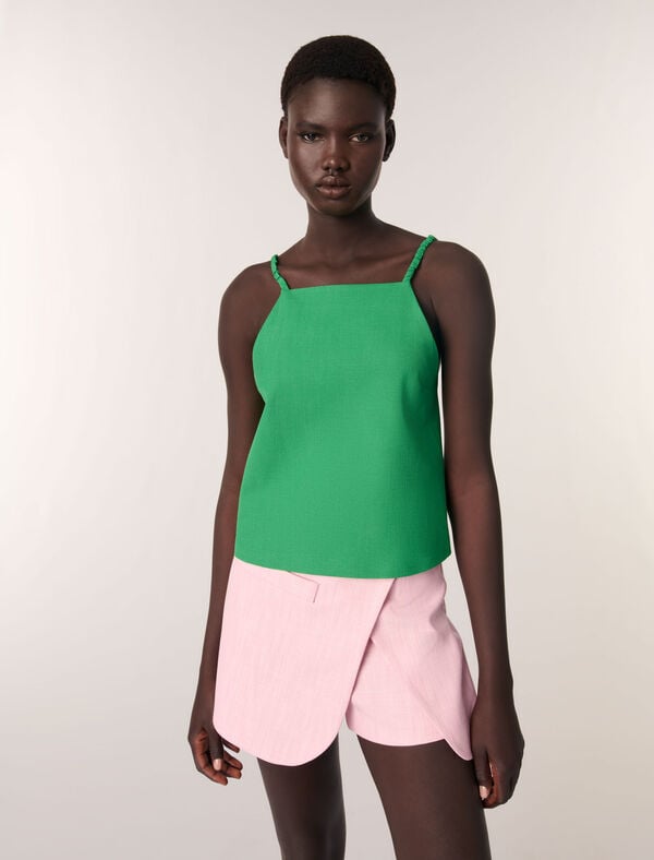 Maje Short Tailleur Trompe L'œil Rose