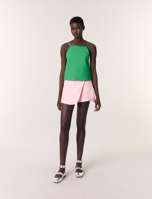 maje Short tailleur trompe l'œil Rose