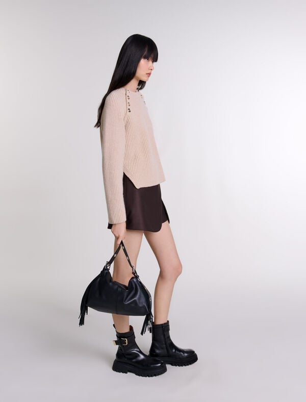 Maje Short Trompe L'œil Marron