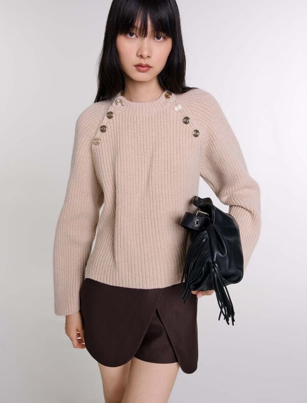 Maje Short Trompe L'œil Marron