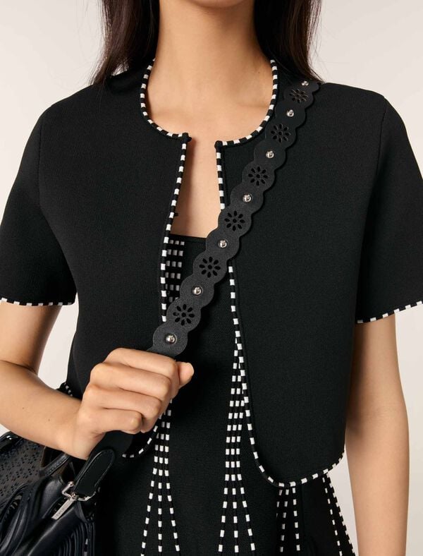 Maje Strap Façon Fleur Perforé Noir